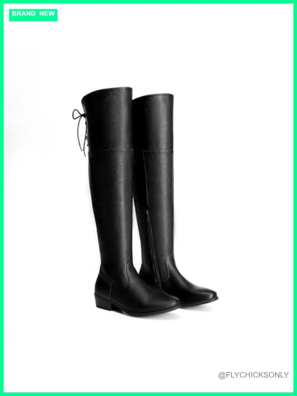 Women's Over the Knee Riding Boots Faux Suede Pull On Zip Adjustable Lace